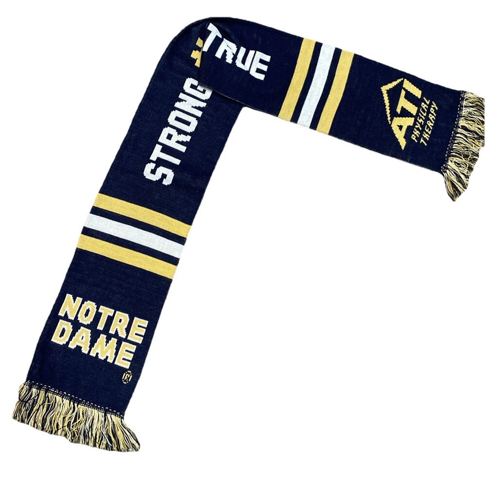 Notre Dame Strong True Irish Logo Acrylic Scarf 54 Inches Long‎ 7 Wide Fast Ship
